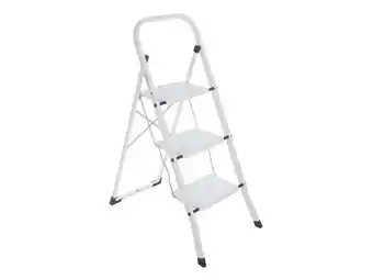 Weldom Marchepied en acier à 3 marches, HAILO, blanc offre
