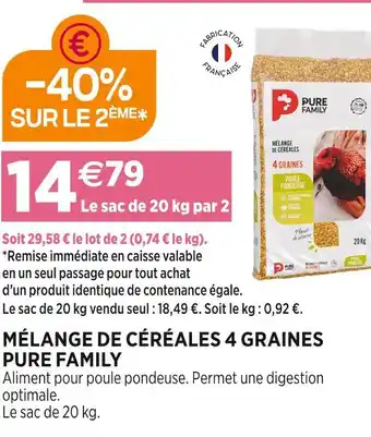 Delbard PURE FAMILY MÉLANGE DE CÉRÉALES 4 GRAINES offre