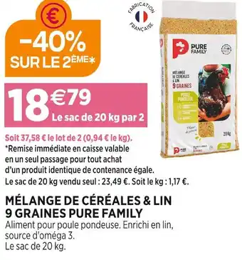 Delbard PURE FAMILY MÉLANGE DE CÉRÉALES & LIN 9 GRAINES offre