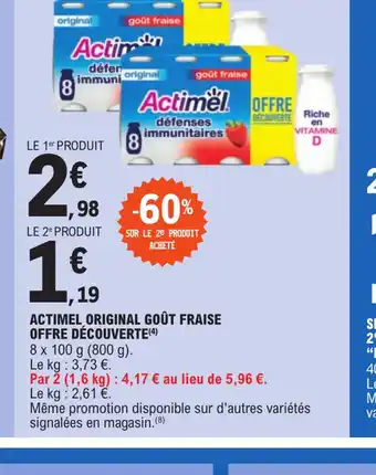 E.Leclerc Express ACTIMEL ORIGINAL GOÛT FRAISE offre