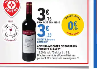 AOP BLAYE CÔTES DE BORDEAUX CHANTET BLANET
