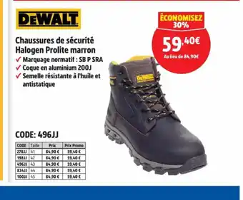 Screwfix Chaussures de sécurité Halogen Prolite marron offre