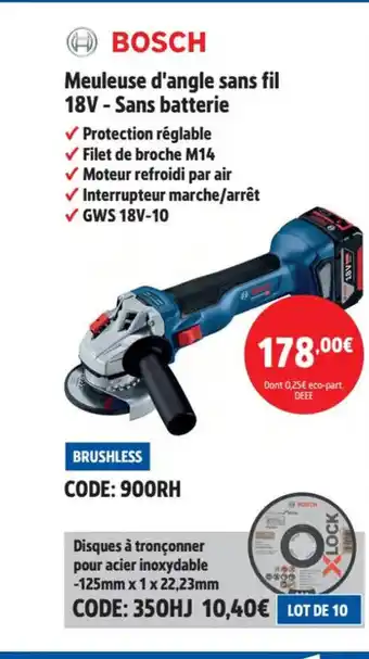 Screwfix Meuleuse d'angle sans fil 18V - Sans batterie offre