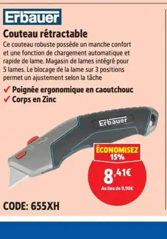 Screwfix Erbauer Couteau rétractable offre