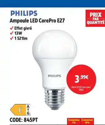 Screwfix PHILIPS Ampoule LED CorePro E27 offre