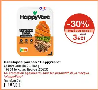 Monoprix HappyVore Escalopes panées offre