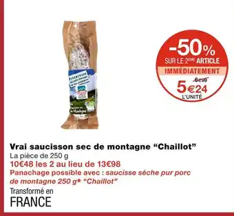 Chaillot Vrai saucisson sec de montagne