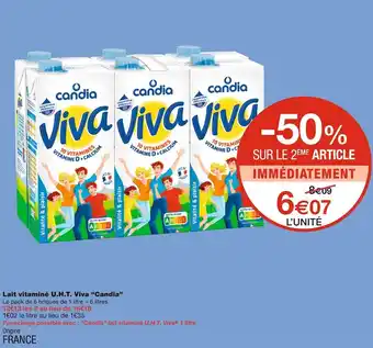 Monoprix Candia Lait vitaminé U.H.T. Viva offre