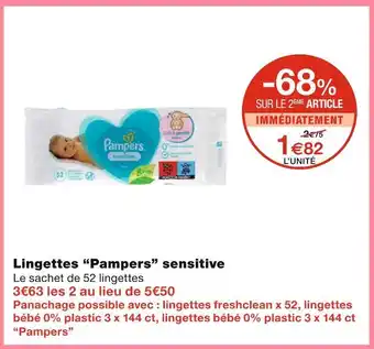 Monoprix Pampers Lingettes sensitive offre