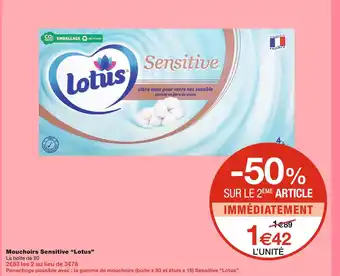 Monoprix Lotus Mouchoirs Sensitive offre