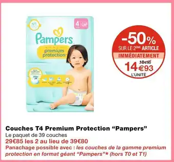 Monoprix Pampers Couches T4 Premium Protection offre