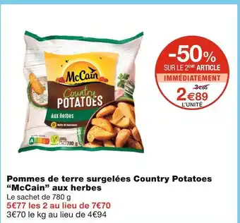 Monoprix McCain Pommes de terre surgelées Country Potatoes aux herbes offre