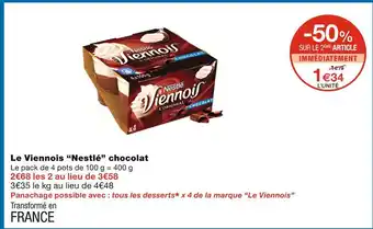 Monoprix Nestlé Le Viennois chocolat offre