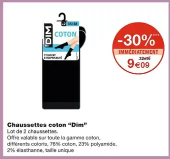 Monoprix Dim Chaussettes coton offre