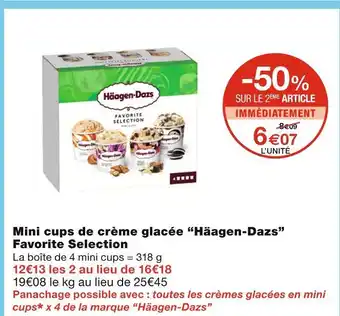 Monoprix Häagen-Dazs Mini cups de crème glacée Favorite Selection offre