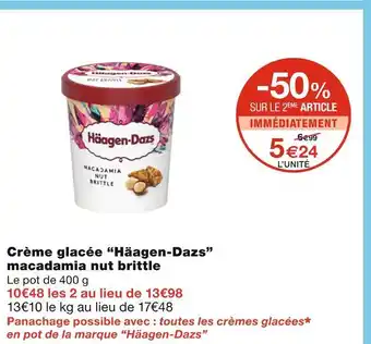 Monoprix Häagen-Daz Crème glacée macadamia nut brittle offre