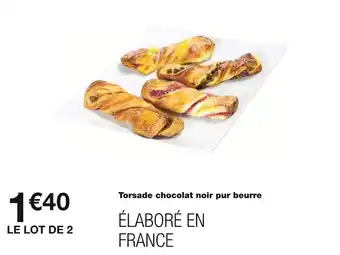 Monoprix Torsade chocolat noir pur beurre offre