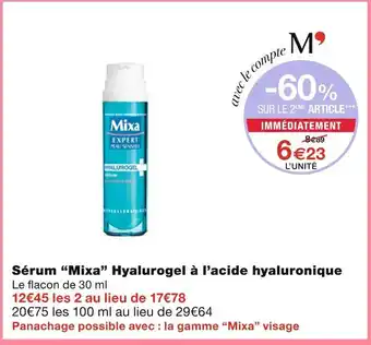 Mixa Sérum Hyalurogel à l’acide hyaluronique