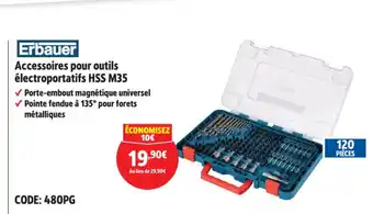 Screwfix Erbauer Accessoires pour outils électroportatifs HSS M35 offre