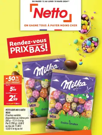 Netto PETITS OEUFS MIX 5 GOÛTS offre