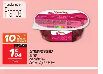 Netto BETTERAVES ROUGES NETTO offre