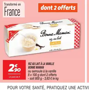 Netto RIZ AU LAIT À LA VANILLE BONNE MAMAN offre