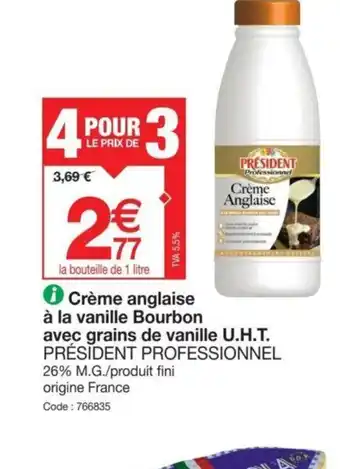 Promocash Crème anglaise à la vanille Bourbon avec grains de vanille U.H.T. offre