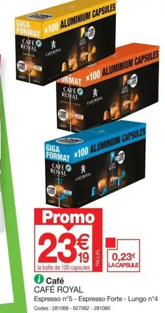Promocash Cafe cafe royal offre