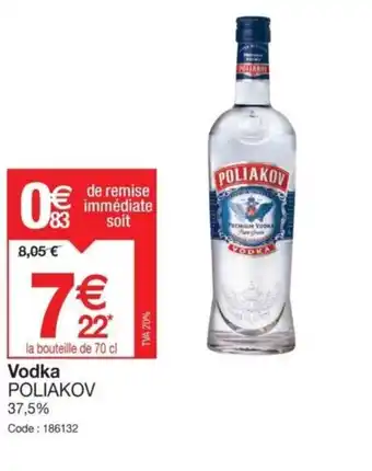Promocash Vodka POLIAKOV 37,5% offre