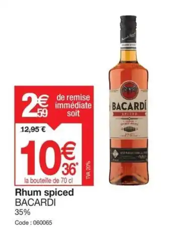 Promocash Rhum spiced BACARDI offre