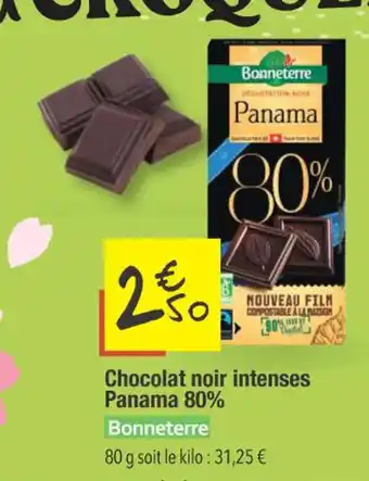 Les Comptoirs de la Bio Chocolat noir intenses Panama 80% offre