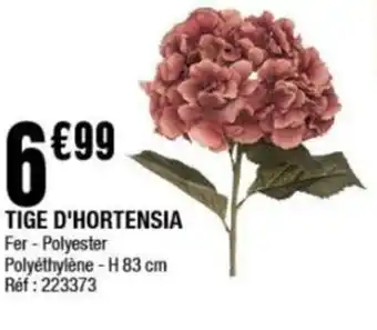 La Foir'Fouille TIGE D'HORTENSIA Fer-Polyester Polyéthylène - H 83 cm Réf: 223373 offre