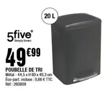 La Foir'Fouille POUBELLE DE TRI Métal - 44,5 x H 60 x 40,3 cm Éco-part. incluse: 0,66 € TTC Réf : 260809 offre