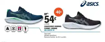 E.Leclerc Sport CHAUSSURES RUNNING FEMME / HOMME GEL EXCITE 10 offre