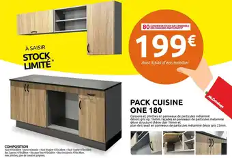 Mr Bricolage COMPOSITION Haut H35xL80cm 1 porte relevante + Haut étagère H35xL60cm+ Haut 1 porte H70xL40cm offre