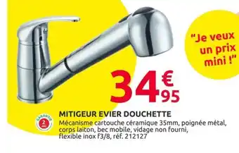 Mr Bricolage MITIGEUR EVIER DOUCHETTE offre