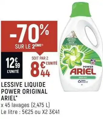 Spar Ariel lessive liquide power original* offre