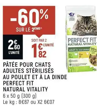 Spar Perfect fit pâtée pour chats adultes stérilisés au poulet et à la dinde perfect fit natural vitality offre