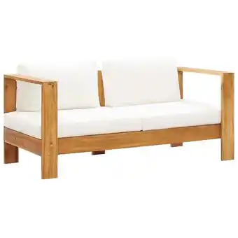 Bricorama vidaXL Canapé de jardin avec coussin 140 cm Acacia solide Blanc crème offre
