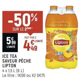 Spar Lipton ice tea saveur pêche offre