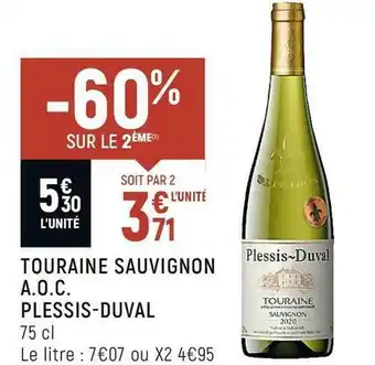 Plessis-duval touraine sauvignon a.o.c.