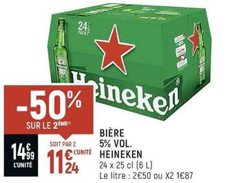 Heineken bière 5% vol.
