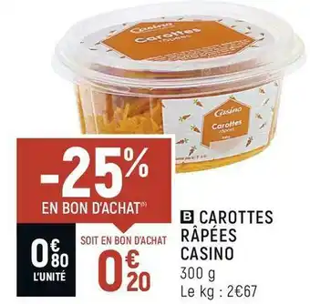 Spar Casino carottes râpées offre