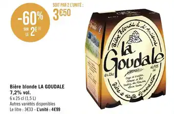 Casino Supermarchés Bière blonde LA GOUDALE 7,2% vol. offre