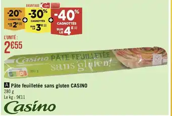 Casino Supermarchés Pâte feuilletée sans gluten CASINO offre