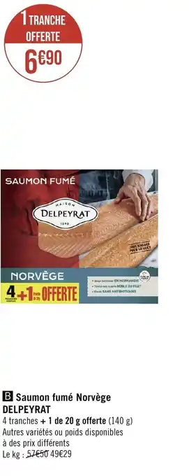 Casino Supermarchés Saumon fumé Norvège DELPEYRAT offre