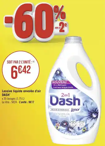 Casino Supermarchés Lessive liquide envolée d'air DASH* offre