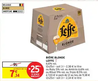 Intermarché Contact BIÈRE BLONDE LEFFE offre