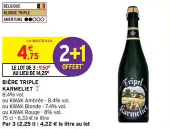 Intermarché Contact BIÈRE TRIPLE KARMELIETI 8.4% vol. offre