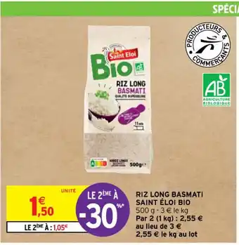 Intermarché Contact RIZ LONG BASMATI SAINT ÉLOI BIO offre